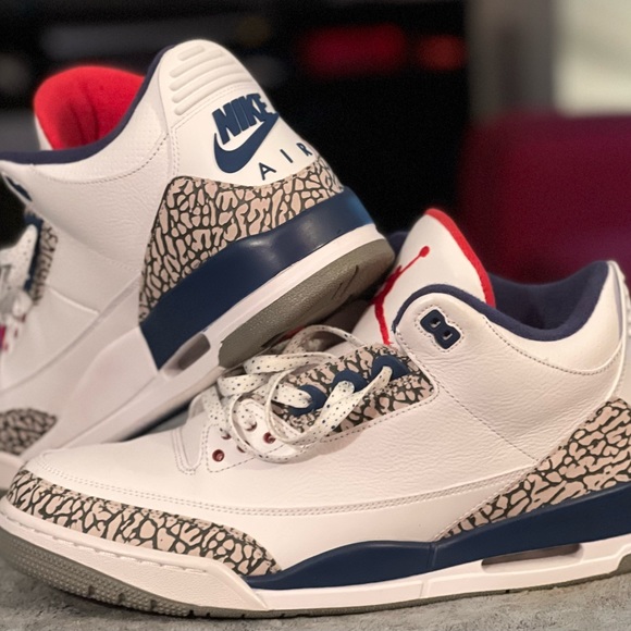 Air Jordan 3 Retro OG True Blue 2016 Sz 13 Wht/Blue Red - Picture 2 of 3
